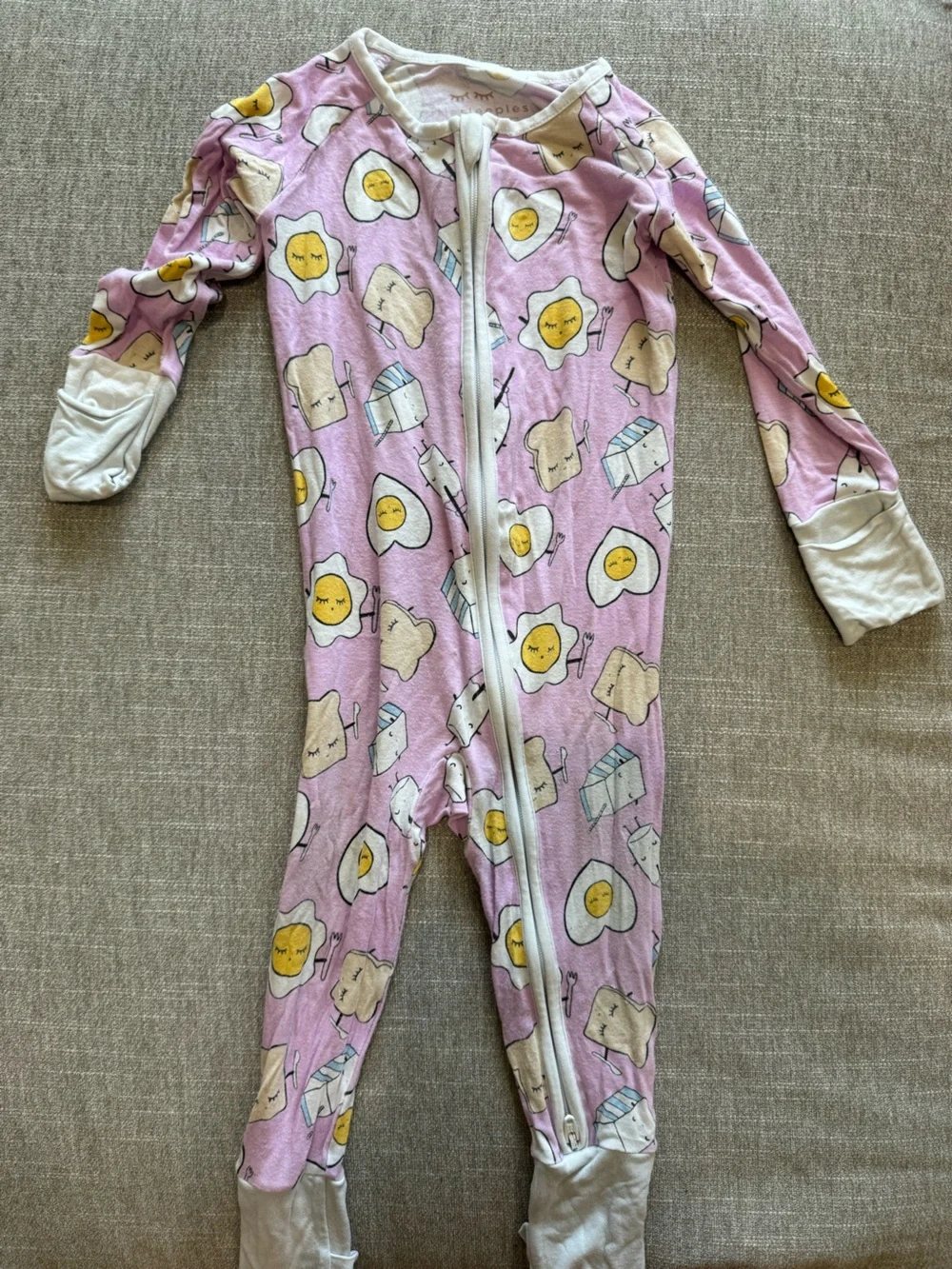 Little Sleepies Breakfast Theme Zip Up Pajamas 6-12M